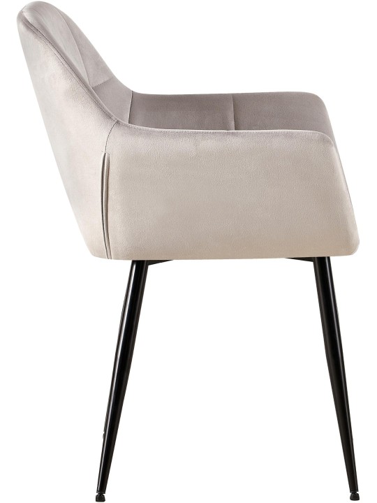 Cadeira para visitantes Emia de veludo, cinza claro