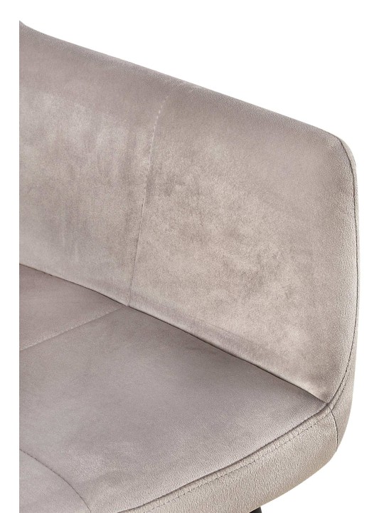 Cadeira para visitantes Emia de veludo, cinza claro