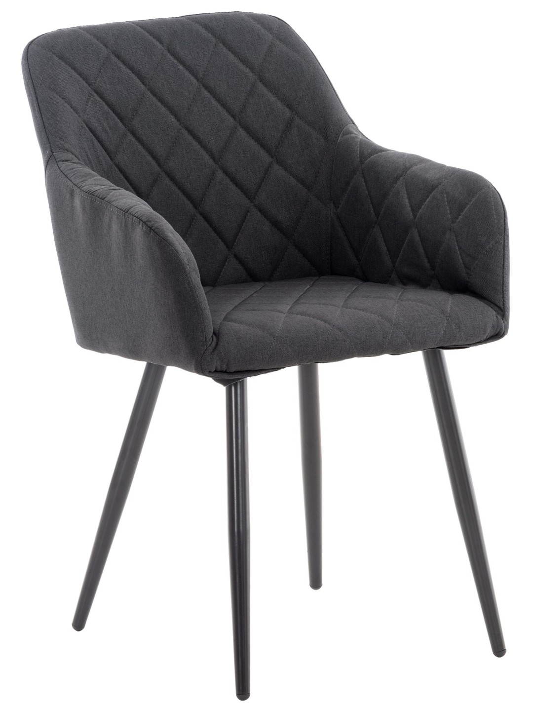 Cadeira de jantar em tecido Shila, preto