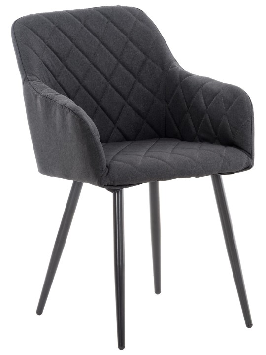 Cadeira de jantar em tecido Shila, preto