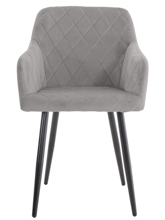 Cadeira de jantar de veludo Shila, cinza