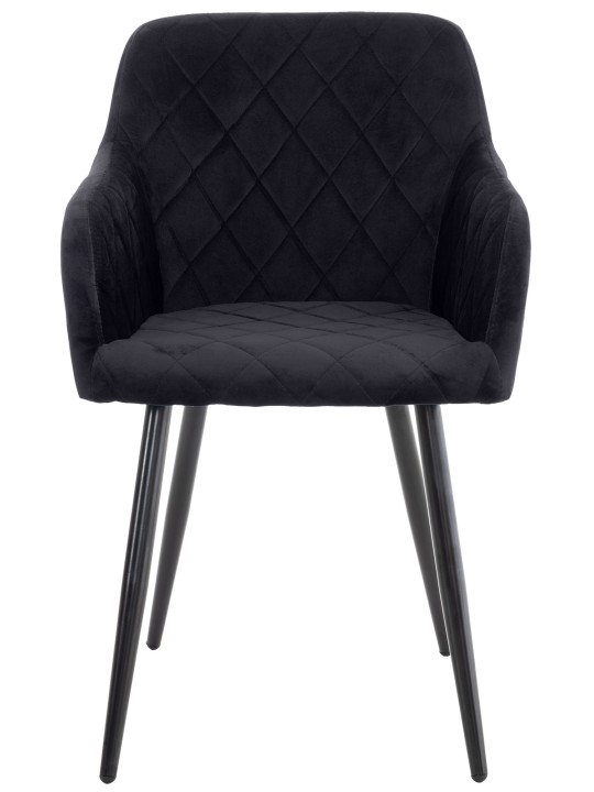 Cadeira de jantar de veludo Shila, preto
