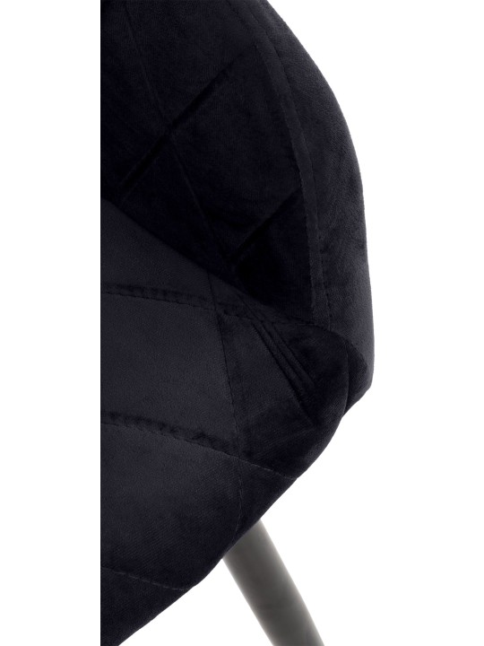 Cadeira de jantar de veludo Shila, preto