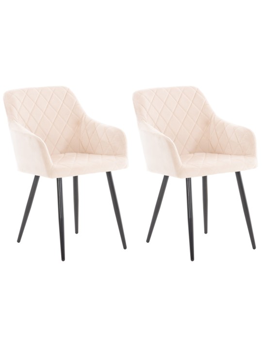 Conjunto de 2 cadeiras de jantar Shila veludo, bege Conjunto de 2 cadeiras de jantar Shila veludo, bege