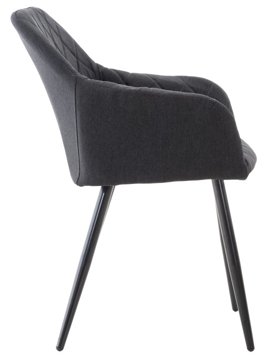 Conjunto de 2 cadeiras de jantar em tecido Shila, preto Conjunto de 2 cadeiras de jantar em tecido Shila, preto