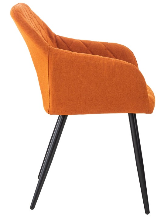 Conjunto de 2 cadeiras de jantar em tecido Shila, laranja Conjunto de 2 cadeiras de jantar em tecido Shila, laranja