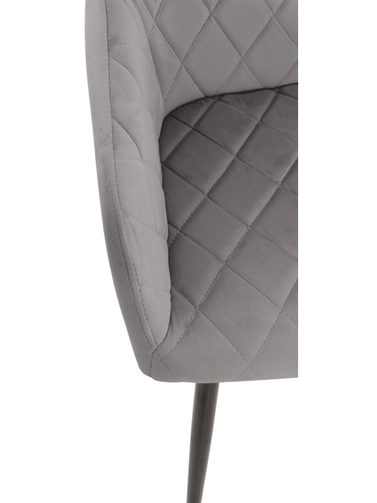 Conjunto de 2 cadeiras de jantar Shila veludo, cinza
