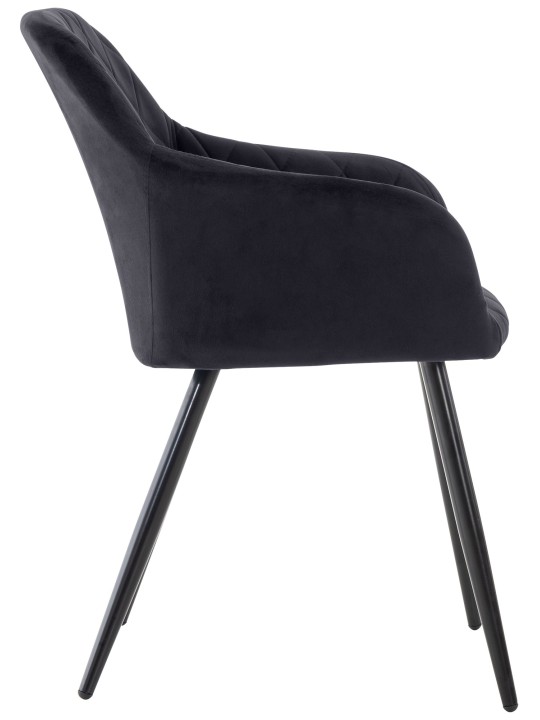 Conjunto de 2 cadeiras de jantar Shila veludo, preto