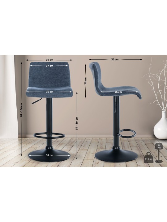 Banqueta alta tecido Branford, azul Banqueta alta tecido Branford, azul