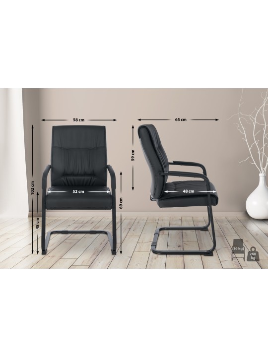 Cadeira para visitantes XL Anubis, preto/preto