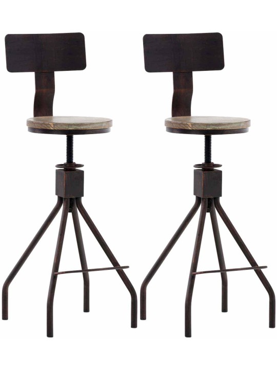 Conjunto de 2 bancos altos Elko, bronze