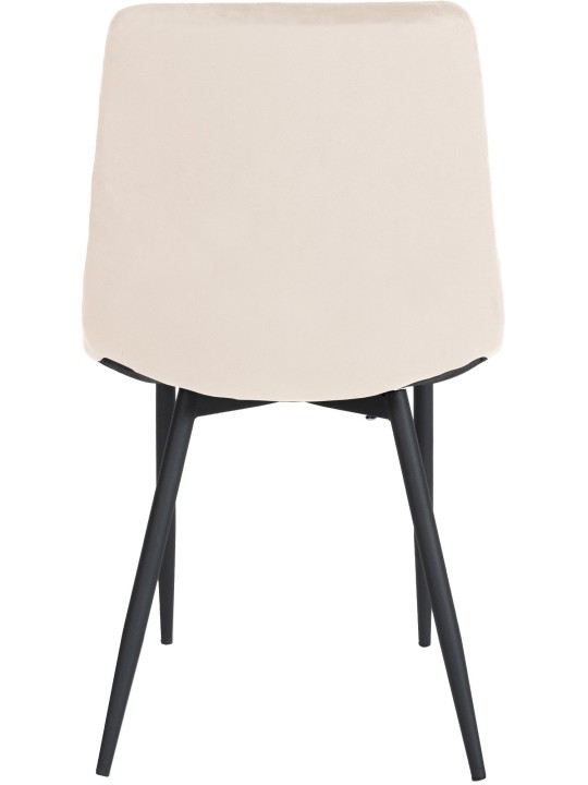Conjunto de 4 cadeiras de veludo Telde, creme