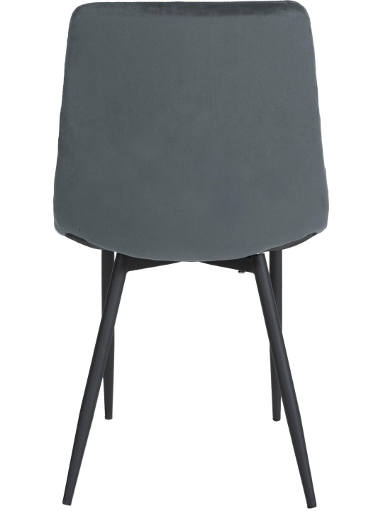 Conjunto de 4 cadeiras de veludo Telde, cinza escuro