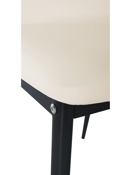 Cadeira da sala de jantar Savino couro sintético, creme