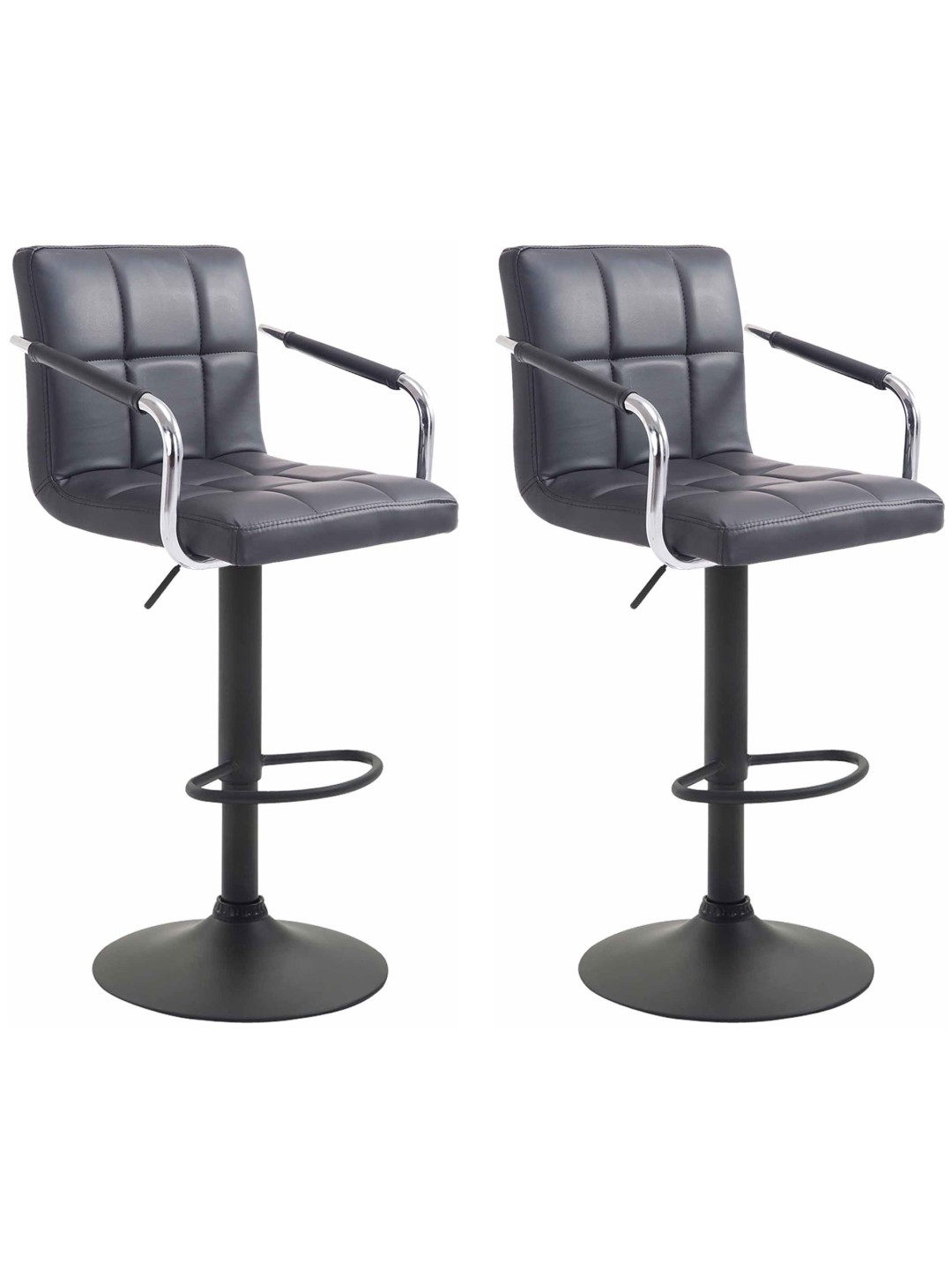 Conjunto de 2 bancos altos Lucy V2, preto