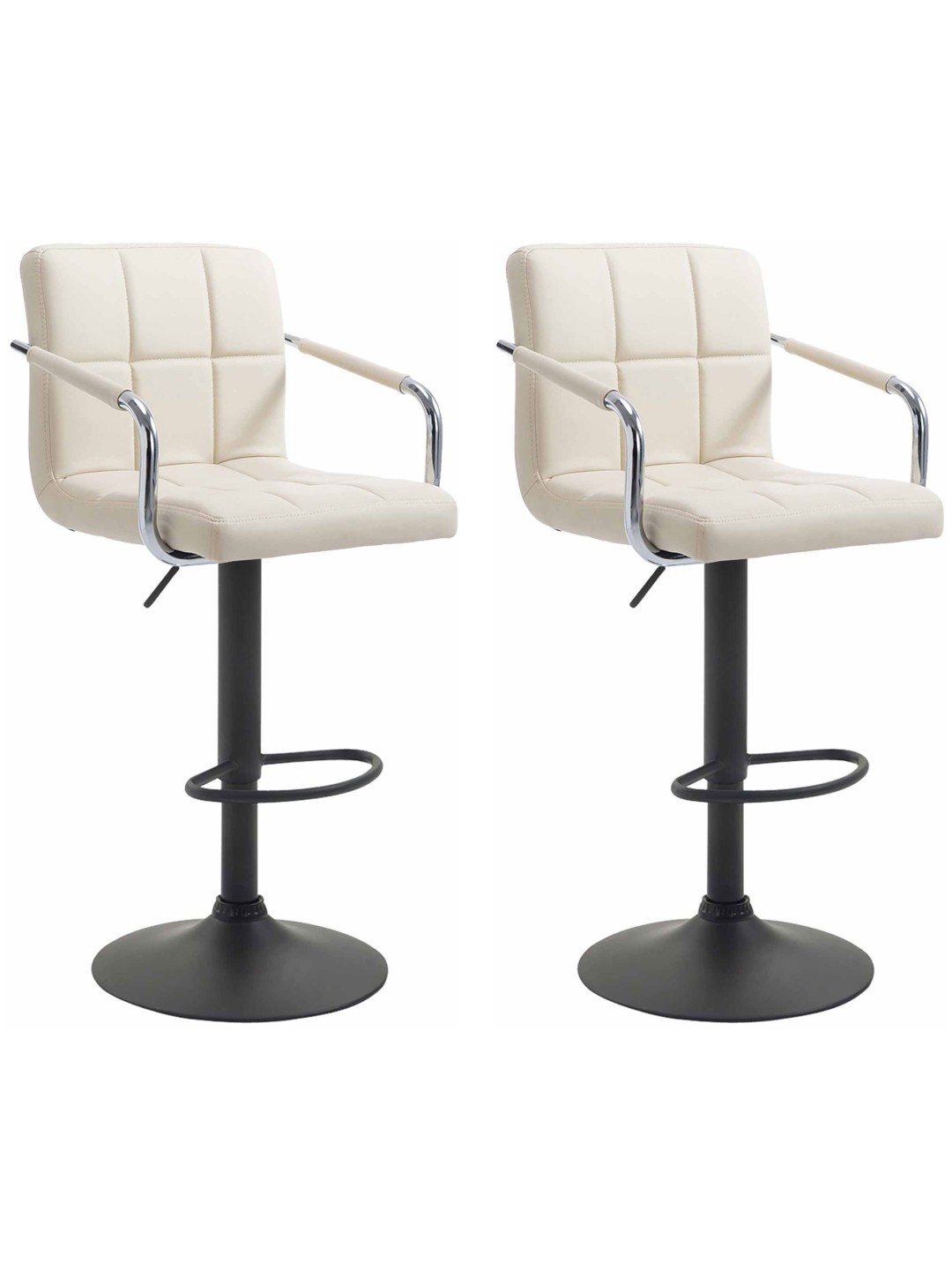 Conjunto de 2 bancos altos Lucy V2, creme