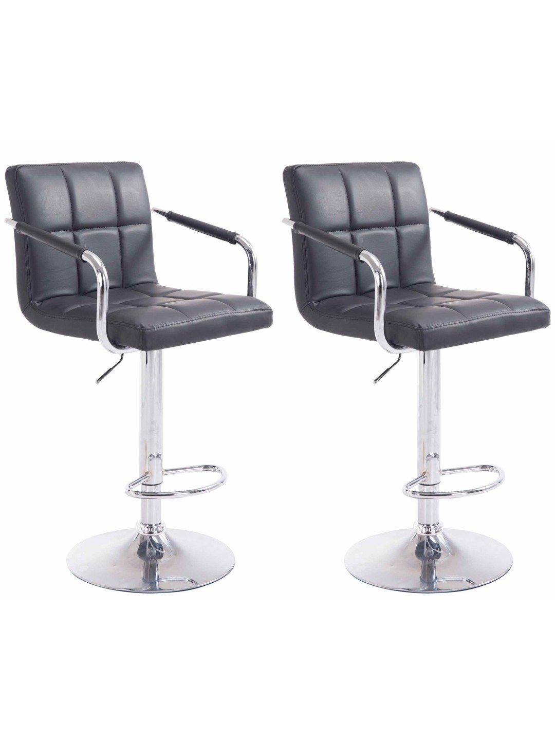 Conjunto de 2 bancos altos Lucy V2 cromados, preto