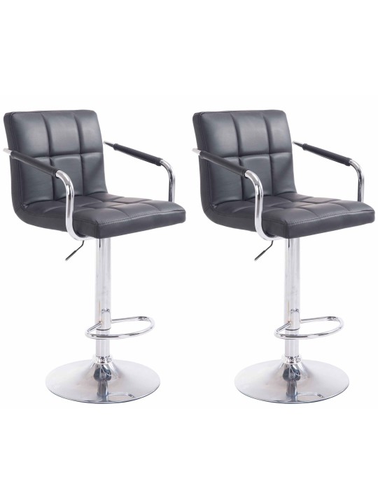 Conjunto de 2 bancos altos Lucy V2 cromados, preto Conjunto de 2 bancos altos Lucy V2 cromados, preto