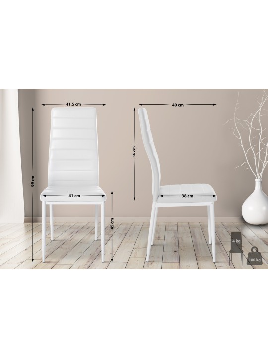 Cadeira da sala de jantar Mayfair couro sintético, branco