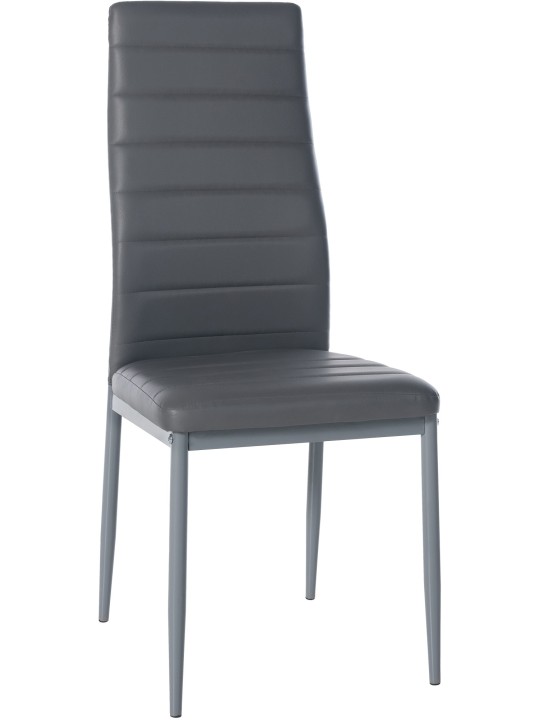 Cadeira da sala de jantar Mayfair couro sintético, cinza