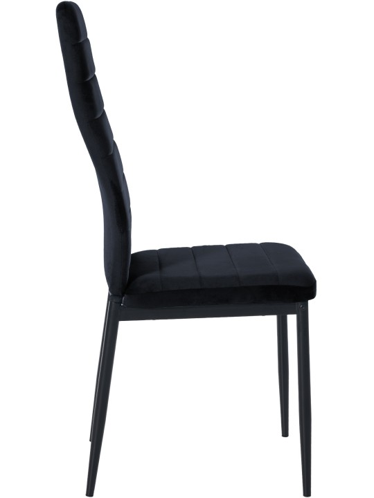 Conjunto de 6 cadeiras de jantar em veludo Mayfair, preto Conjunto de 6 cadeiras de jantar em veludo Mayfair, preto