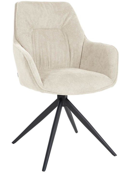 Cadeira de jantar Jules tecido, creme