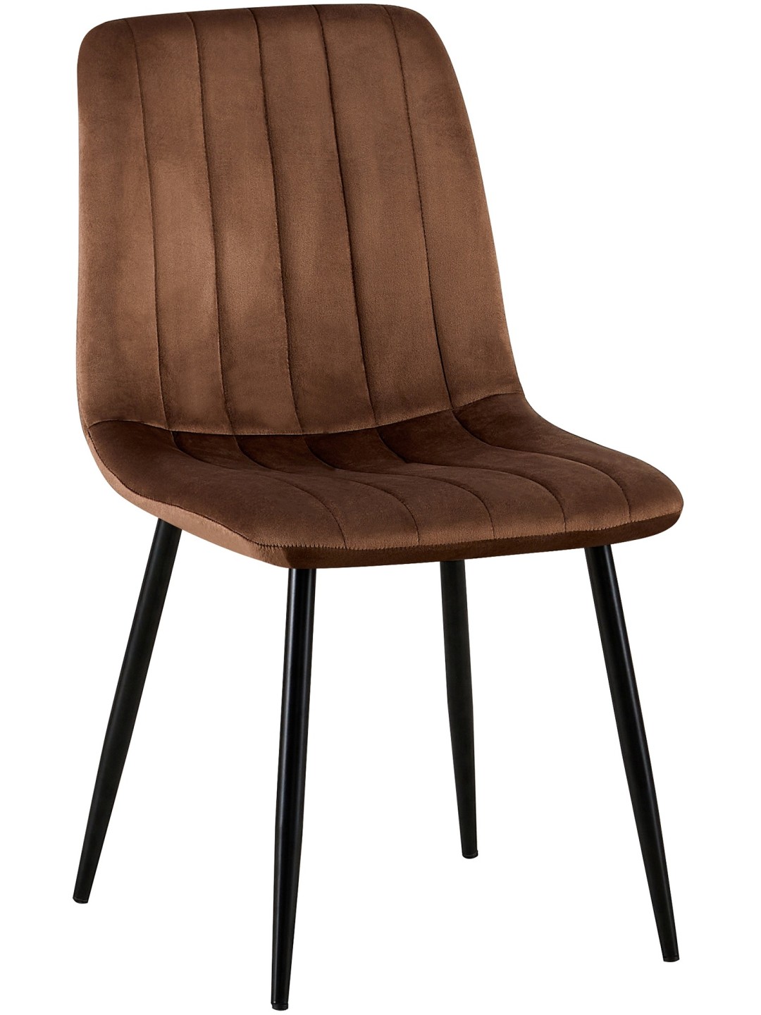 Cadeira de veludo Dijon, castanho