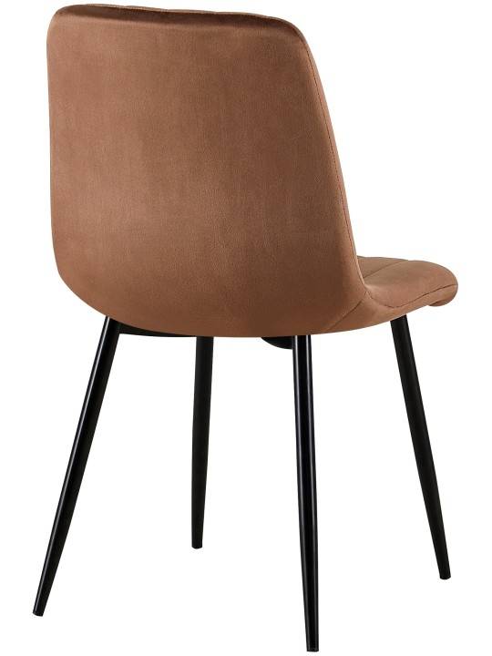 Cadeira de veludo Dijon, castanho