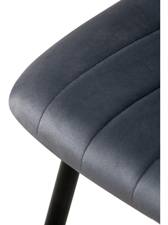 Cadeira de veludo Dijon, cinza escuro