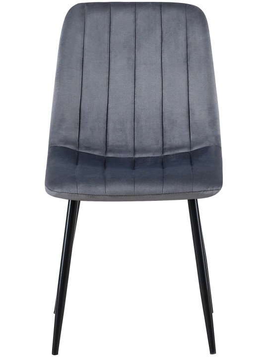Conjunto de 4 cadeiras de veludo Dijon, cinza escuro