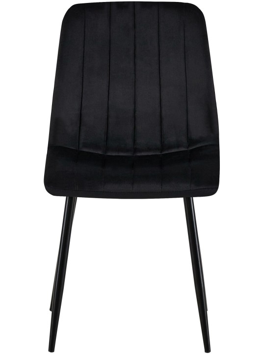 Conjunto de 4 cadeiras de veludo Dijon, preto