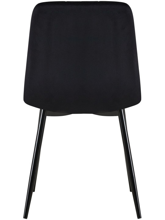 Conjunto de 4 cadeiras de veludo Dijon, preto