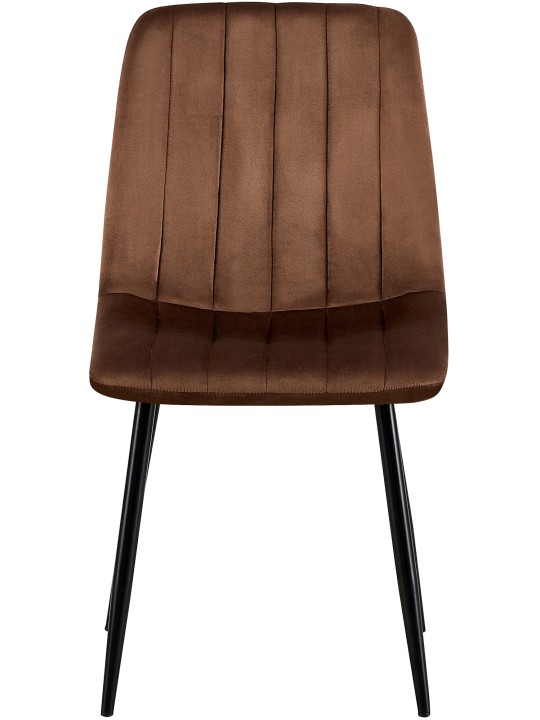 Conjunto de 4 cadeiras de veludo Dijon, castanho
