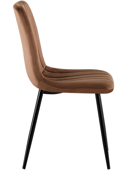 Conjunto de 4 cadeiras de veludo Dijon, castanho