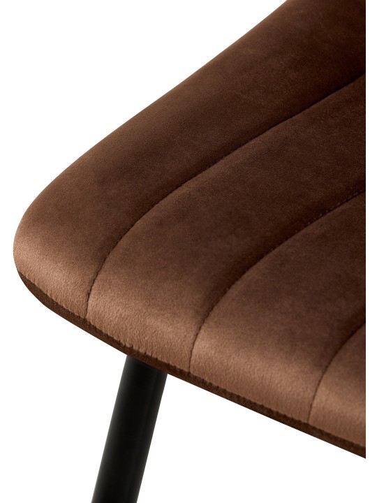 Conjunto de 4 cadeiras de veludo Dijon, castanho