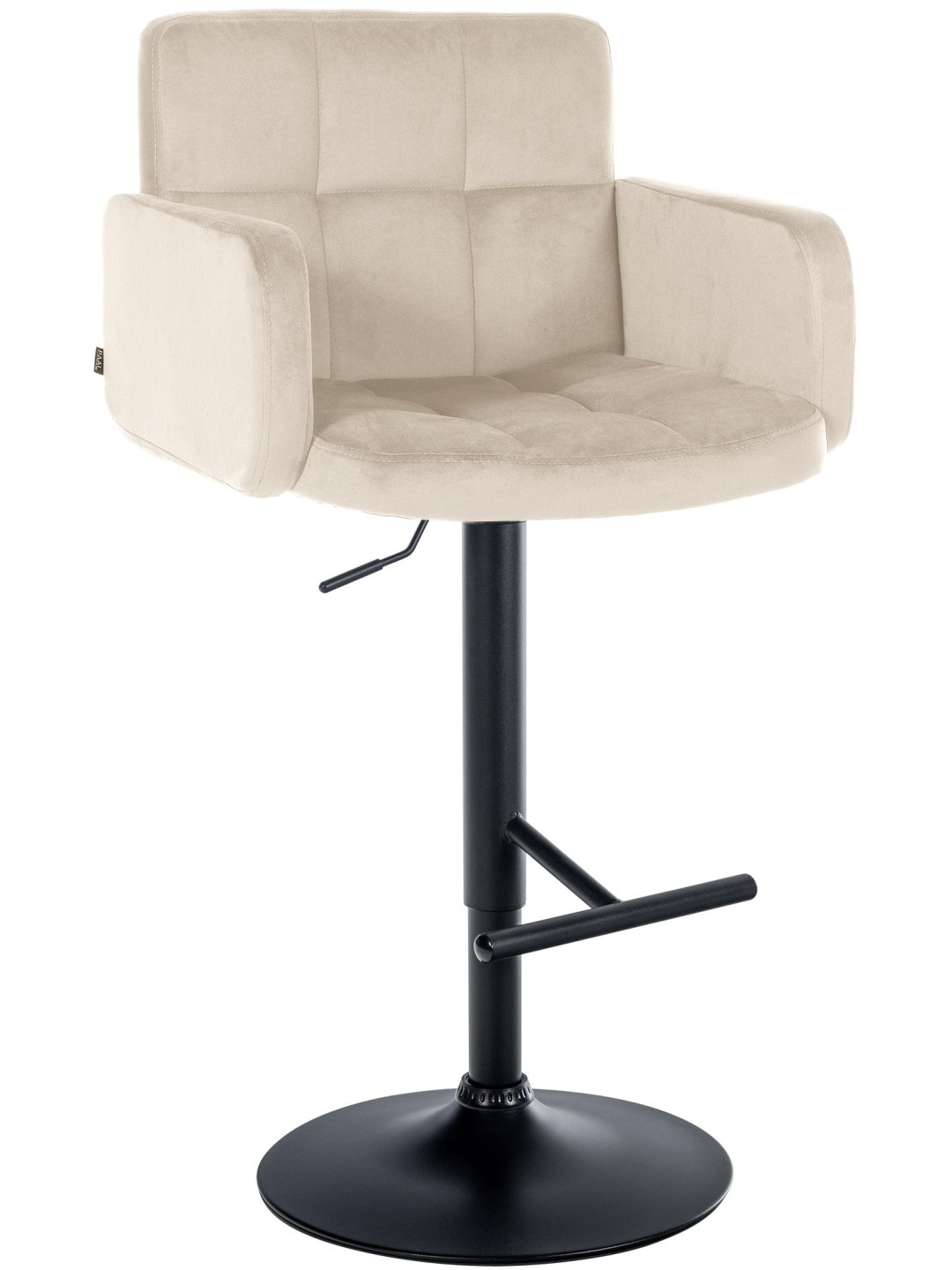 Banqueta alta de veludo Los Angeles, creme