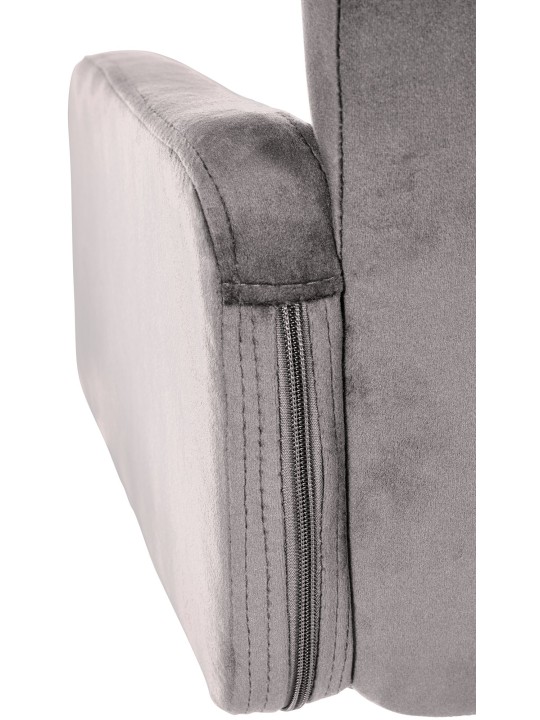 Banqueta alta de veludo Los Angeles, cinza