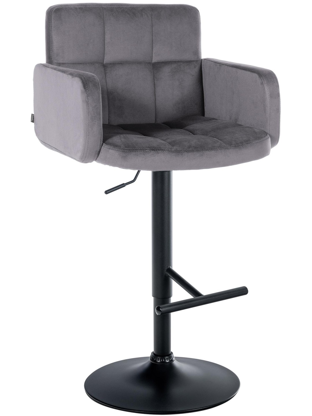 Banqueta alta de veludo Los Angeles, cinza escuro