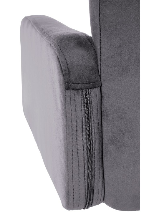 Banqueta alta de veludo Los Angeles, cinza escuro