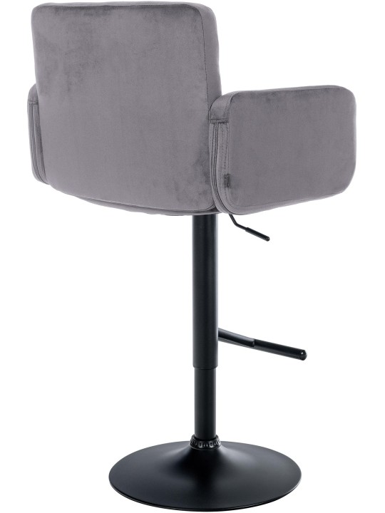 Banqueta alta de veludo Los Angeles, cinza escuro