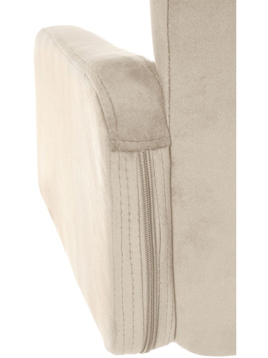 Banco de bar Los Angeles Velvet Chrome, creme