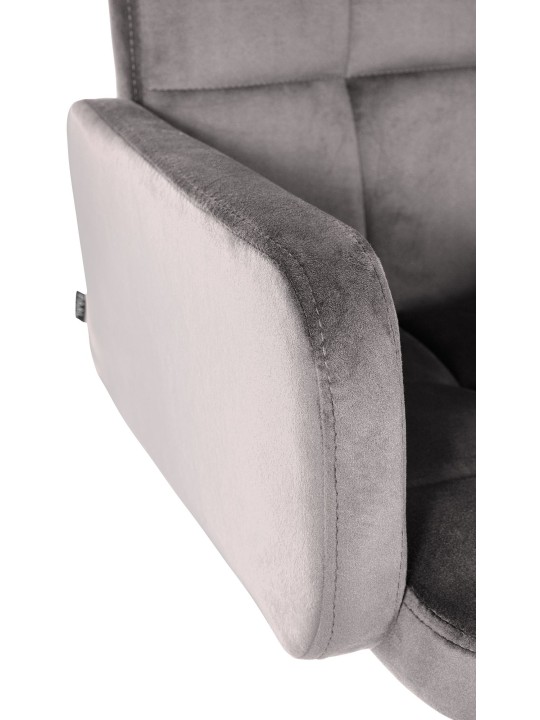 Banco de bar Los Angeles Velvet Chrome, cinza