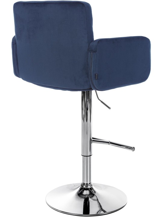 Banco de bar Los Angeles Velvet Chrome, azul Banco de bar Los Angeles Velvet Chrome, azul