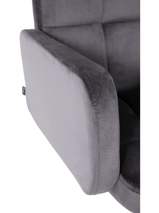 Banco de bar Los Angeles Velvet Chrome, cinza escuro