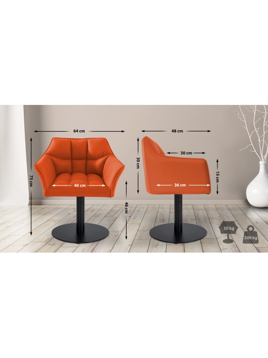 Espreguiçadeira Damaso couro sintético, laranja