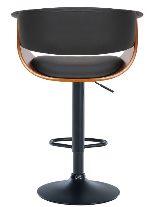 Conjunto de 2 bancos altos Vestal em pele sintética, nogueira/preto