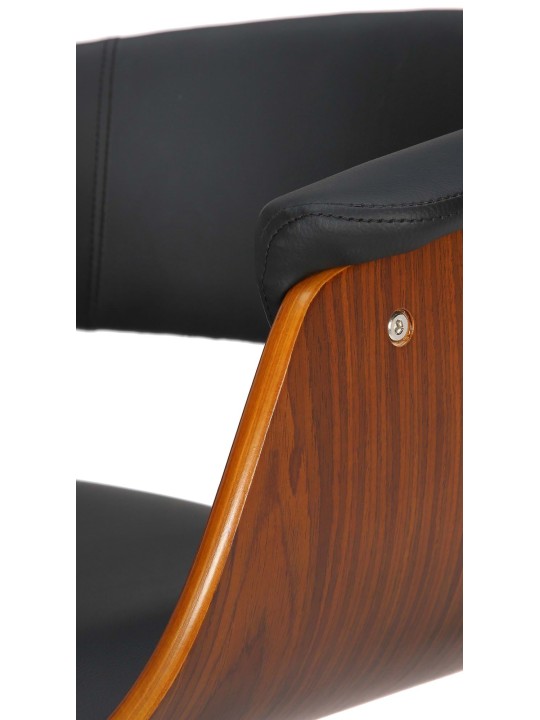 Conjunto de 2 bancos altos Vestal em pele sintética, nogueira/preto