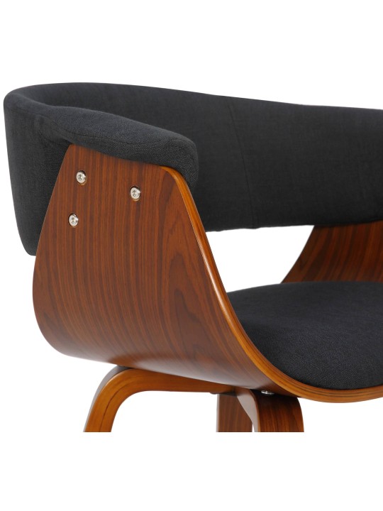 Conjunto de 2 cadeiras tecido Bruce, nogueira/preto