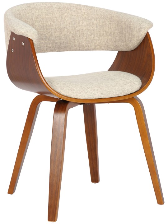 Conjunto de 2 cadeiras tecido Bruce, nogueira/creme