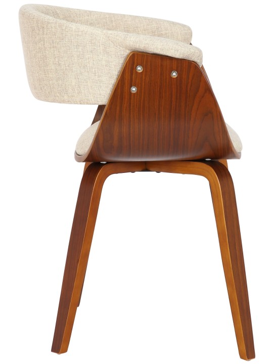 Conjunto de 2 cadeiras tecido Bruce, nogueira/creme